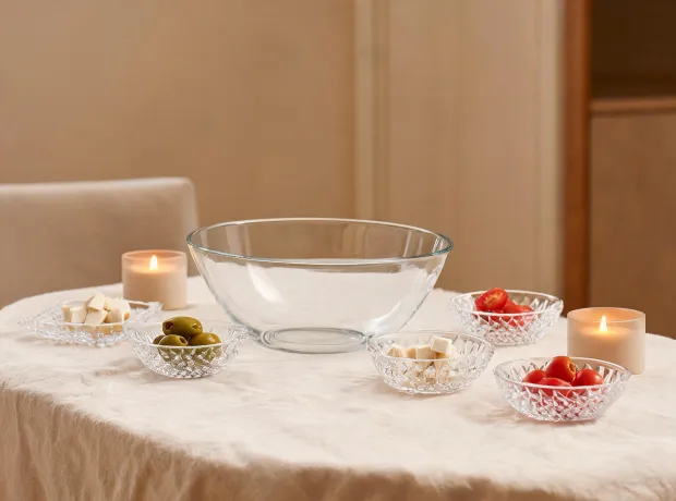 Glass serving bowl gift
